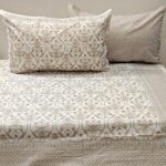 Jaipuri Hand Block Print Cotton Bedsheet with Pillow Covers/King Size Flat and Fitted Bedsheet / Cotton Bedsheet/ Double Bedding Set/ Bedspread
