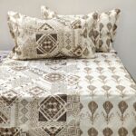 Hand Block Printed Cotton Bedsheet with Pillow Covers Set for Home Décor,Cotton Double Indian Design Bedsheet Set,Bedding set