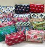 Large Cotton Quilted Hand Block Printed Wash Bag | Ideal Gift | Handmade | Toiletry Bag | Cosmetic Bag Block Print Travel Accessory Holiday
