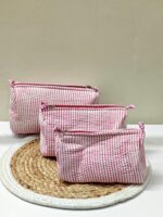 Large Cotton Quilted Hand Block Printed Wash Bag | Ideal Gift | Handmade | Toiletry Bag | Cosmetic Bag Block Print Travel Accessory Holiday - Image 8