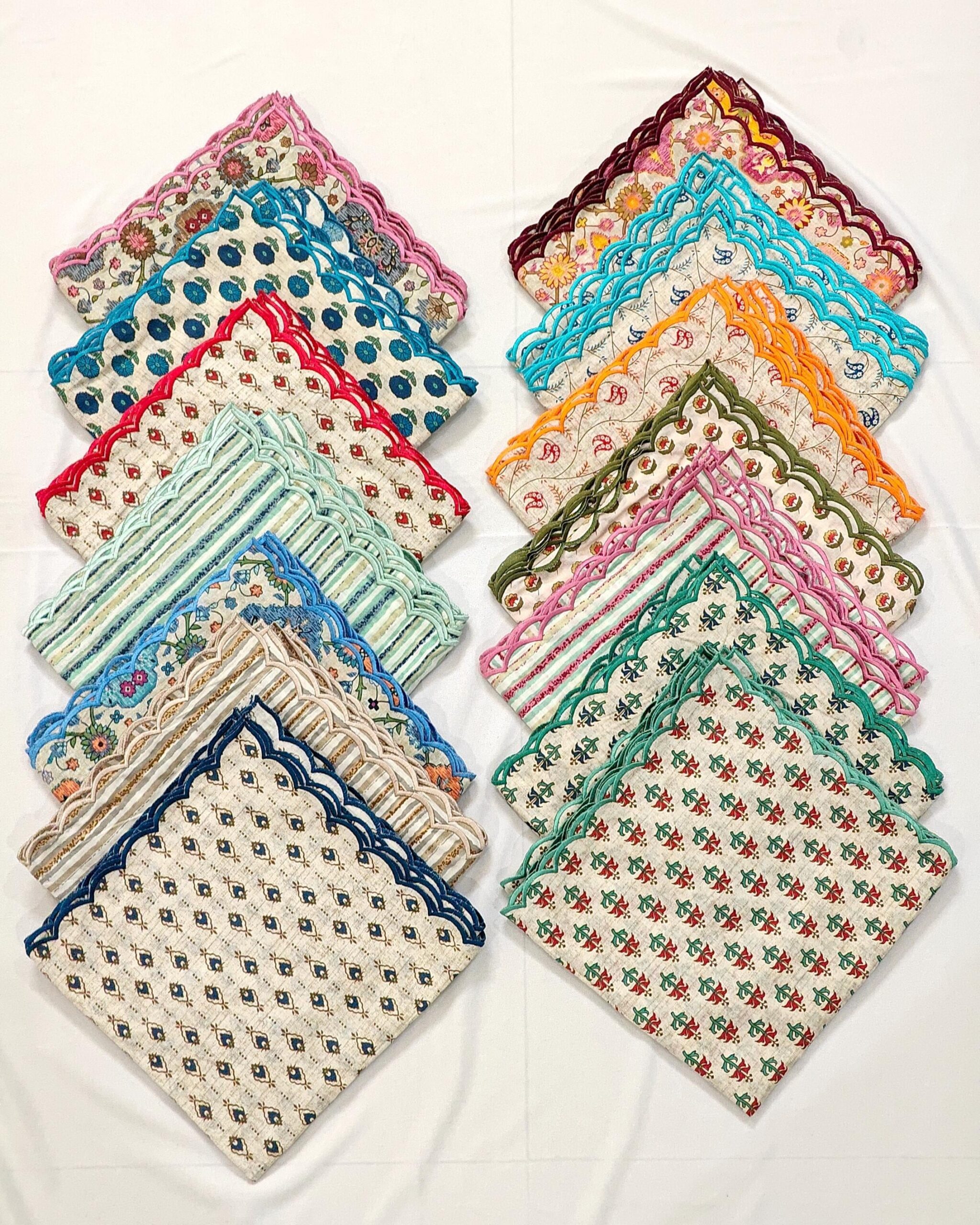 il_fullxfull.8122825843_pk3p.jpg Assorted Napkins Jaipur Hand Block Printed embroidered Napkins Cotton Cloth Napkins - Eco Friendly Reusable Cloth Napkins Vale Table Décor - Image 1